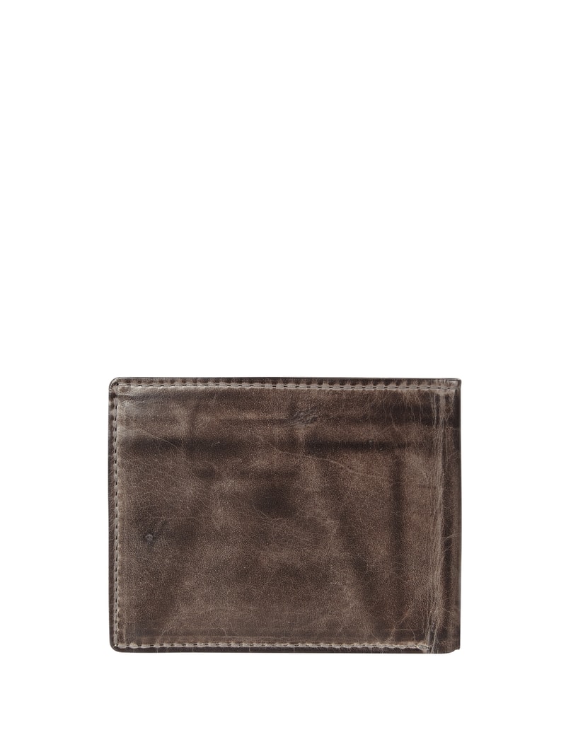Portemonnaie aus Leder im Retro-Look in schwarz