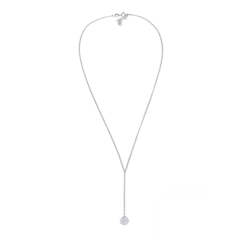 Elli Elli Collier Femmes Chaîne en Y Boule avec Cristaux en Argent Sterling 925 collier