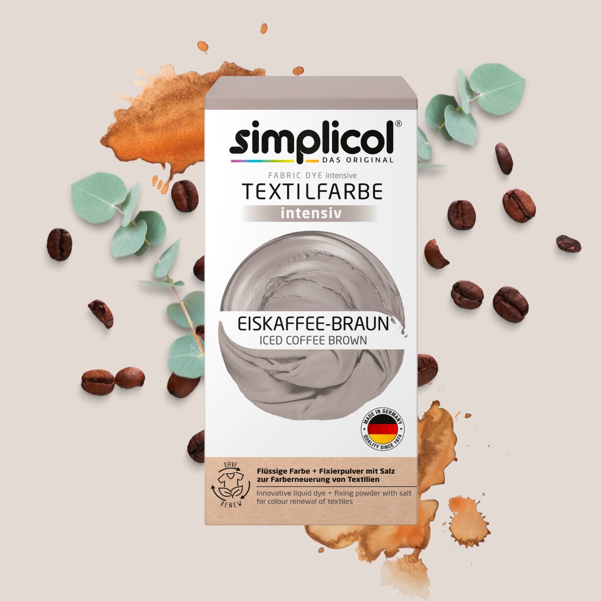 Textilfarbe intensiv Eiskaffee-Braun, 1 St