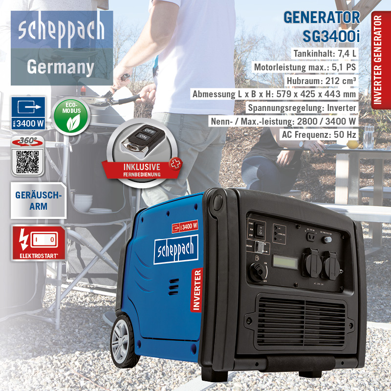 Scheppach Stromerzeuger SG3400i (Inverter)