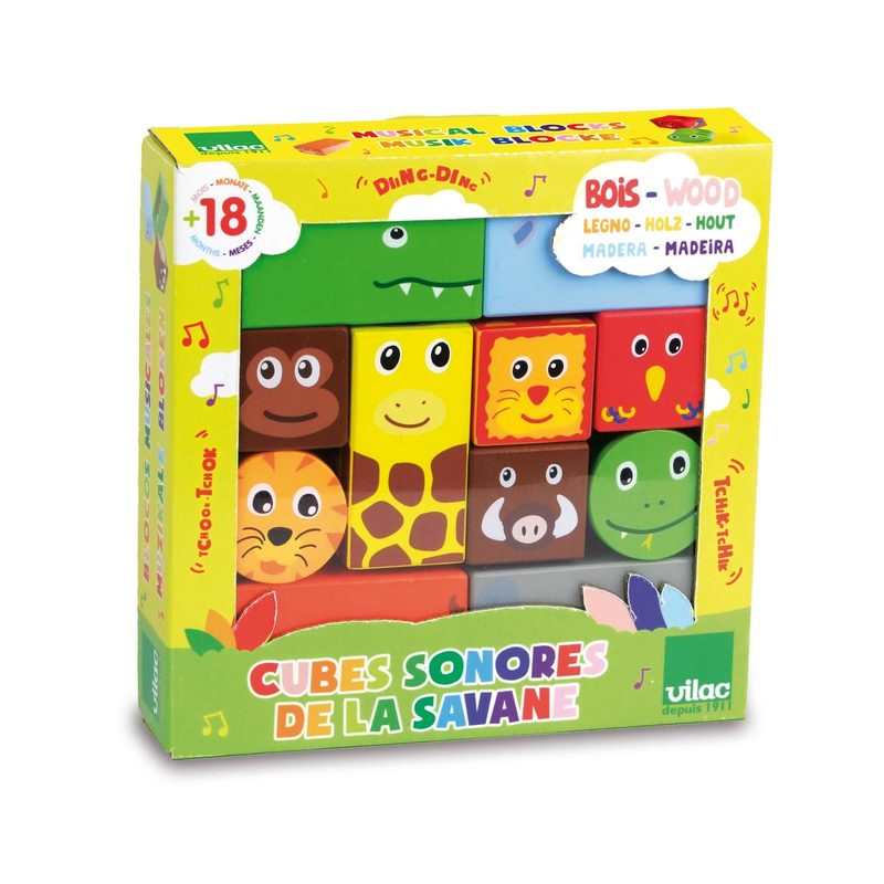 Cubes sonores Animaux de la savane Vilac
