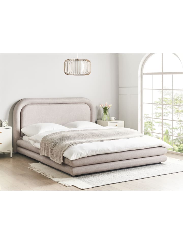 Beliani Doppelbett LAVARDENS in Beige/Schwarz - (W) 181 x (H) 107 x (L) 222 cm günstig kaufen onesize