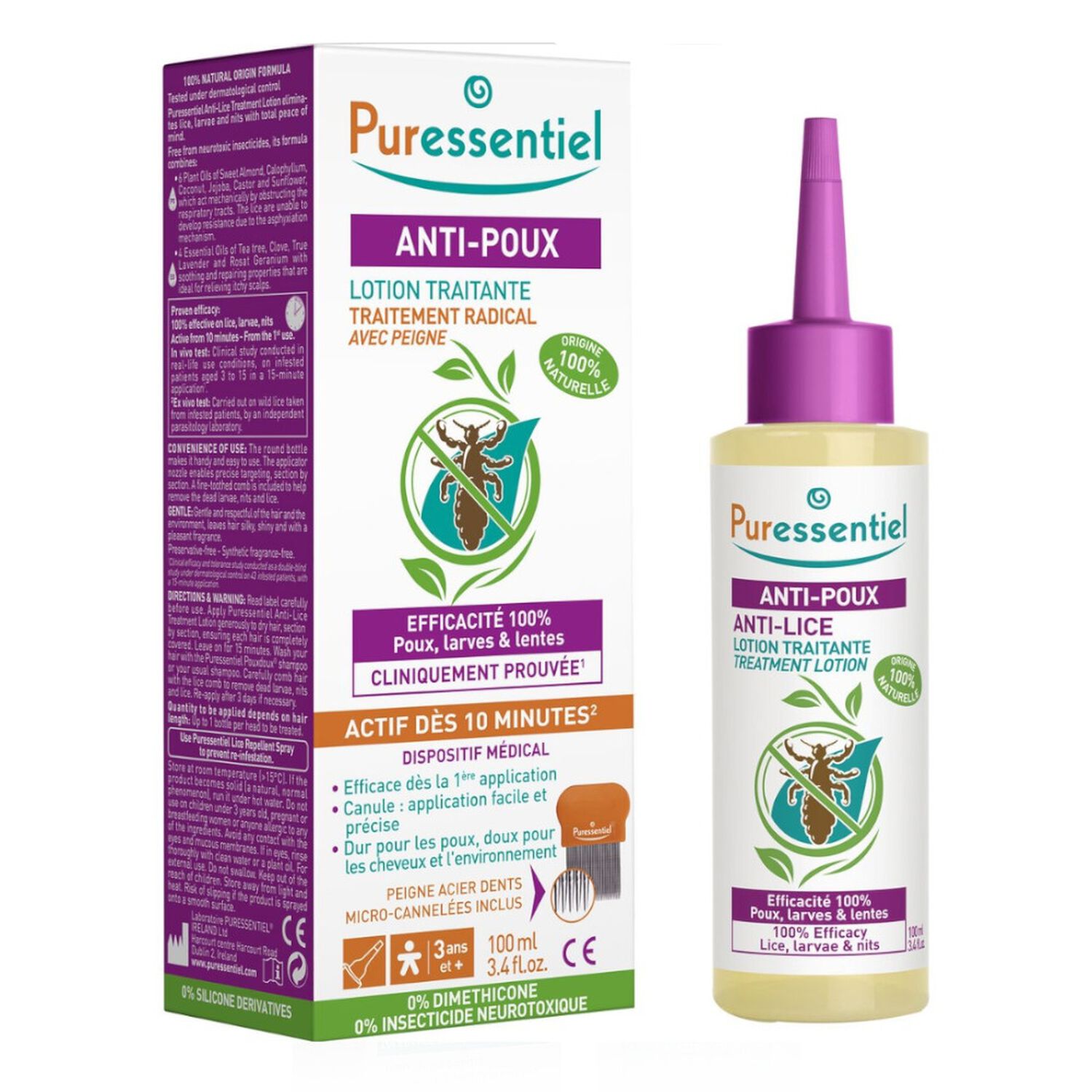 Puressentiel Anti-Poux Lotion Traitante Avec Peigne
