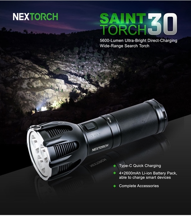 Nextorch 77NT-ST30 Linterna ST30 5600 Lum Recargable 2600 mAh