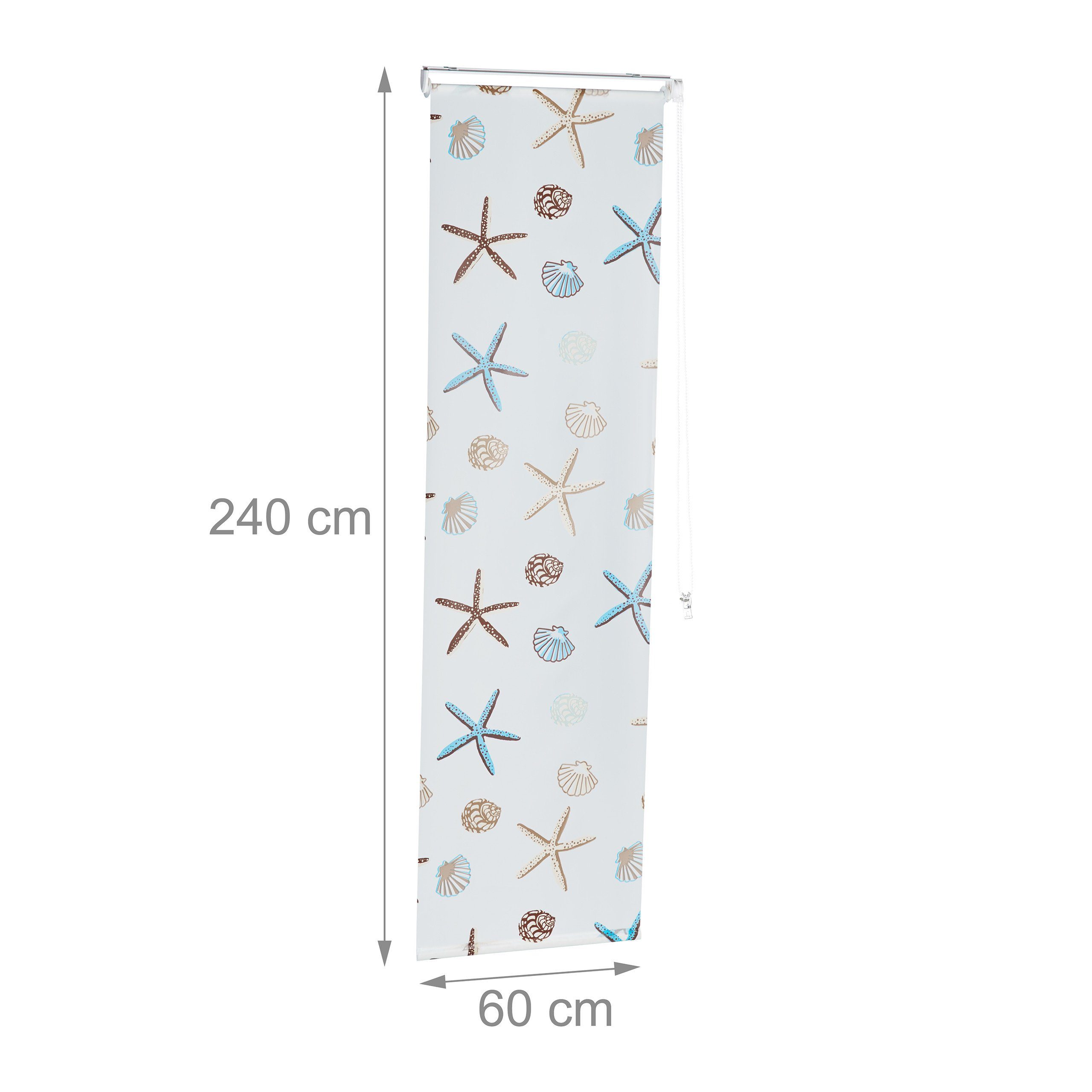 relaxdays Duschrollo Duschrollo OCEAN Breite 60 cm, 60x240cm