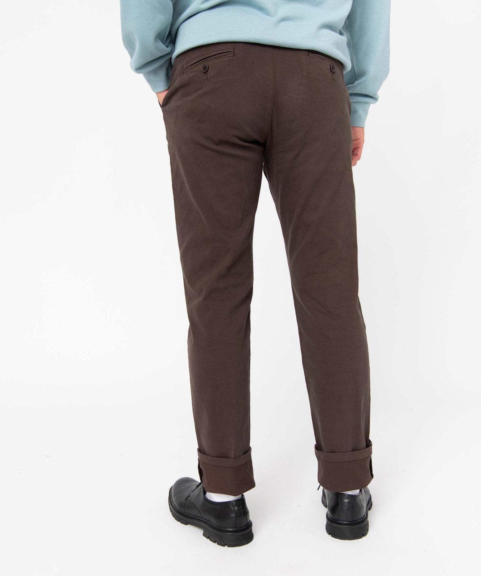 Pantalon chino en coton stretch homme marron | GEMO