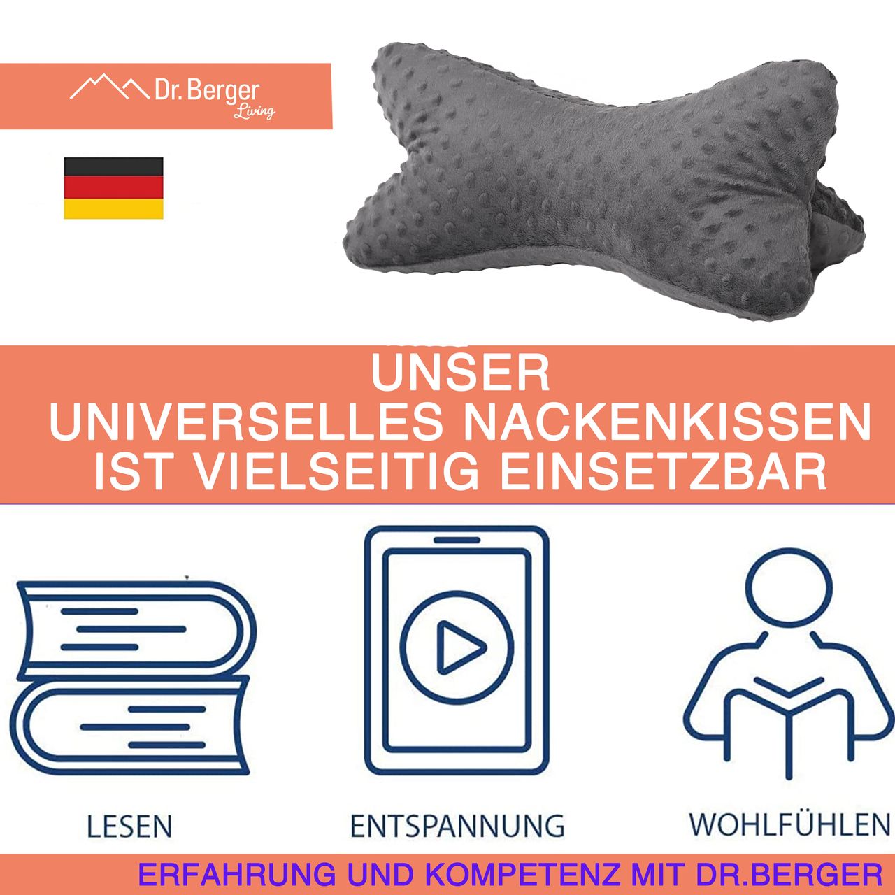 Dr. Berger Leseknochen Minky Anthrazit