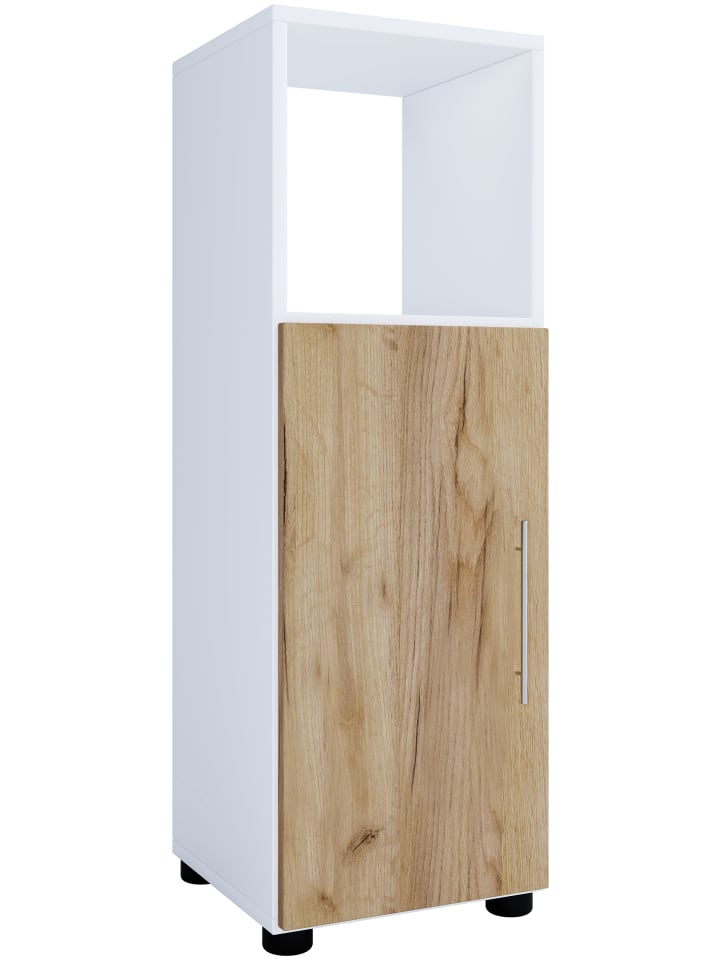 VCM  Holz Badmöbel Midischrank Badschrank Bad Flandu in Weiß / Honig-Eiche günstig kaufen onesize