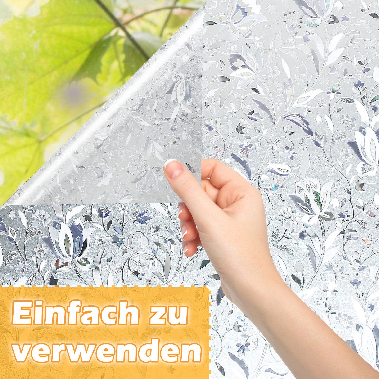 Fensterfolie Fensterfolie Milchglasfolie Sichtschutzfolie Fenster Selbstklebend, Gimisgu