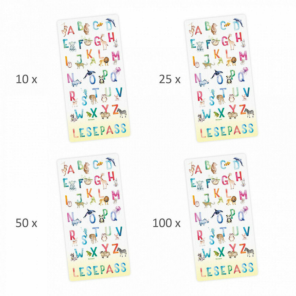 Lesepass Alphabet Lesezeichen zum lesen üben Grundschule 10-100 Stück Lesezeichen