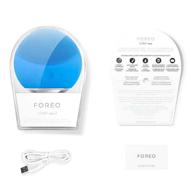 Foreo Luna Mini 2 sonična četka za čišćenje lica, akvamarin