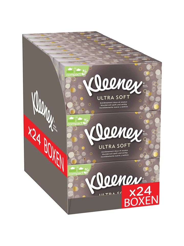 Kleenex Ultra Soft Kosmetiktücher-Boxen Taschentücher 3-lagig 24 x 64 Tücher günstig kaufen onesize