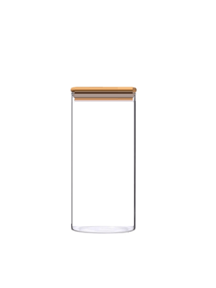 Cheffinger 6-teiliges Glas Vorratsdosen-Set mit Bambusdeckel in Transparent günstig kaufen 6