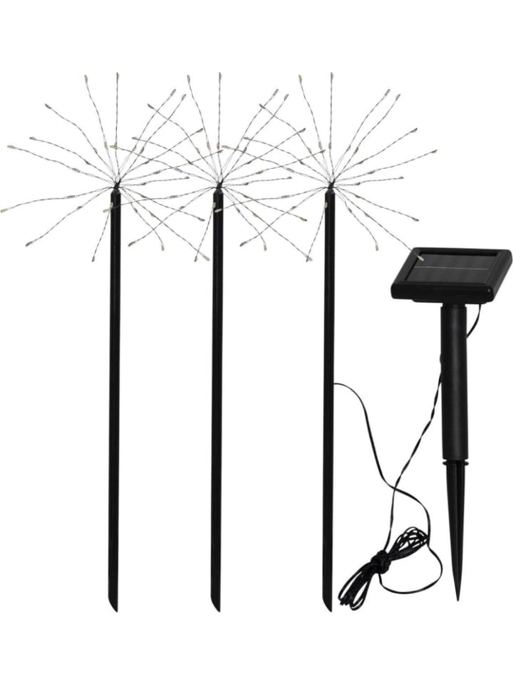 STAR Trading LED Solar Gartenleuchte FEUERWERK 3 Spieße H: 40cm Sensor günstig kaufen onesize