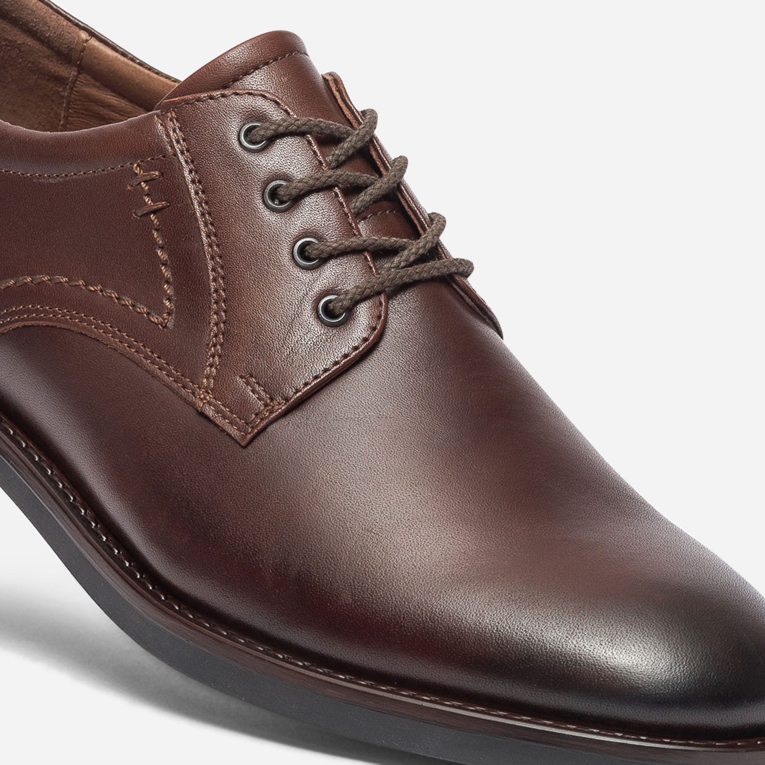 Derby confort marron en cuir