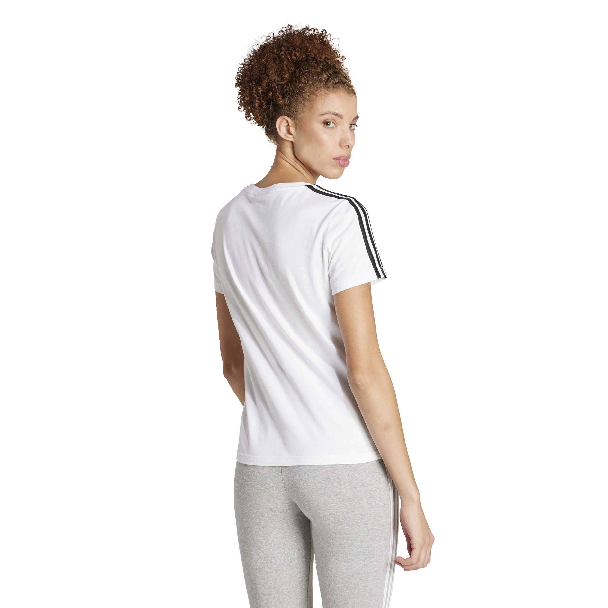 3 Stripes T-Shirt Damen - Weiß, Schwarz
