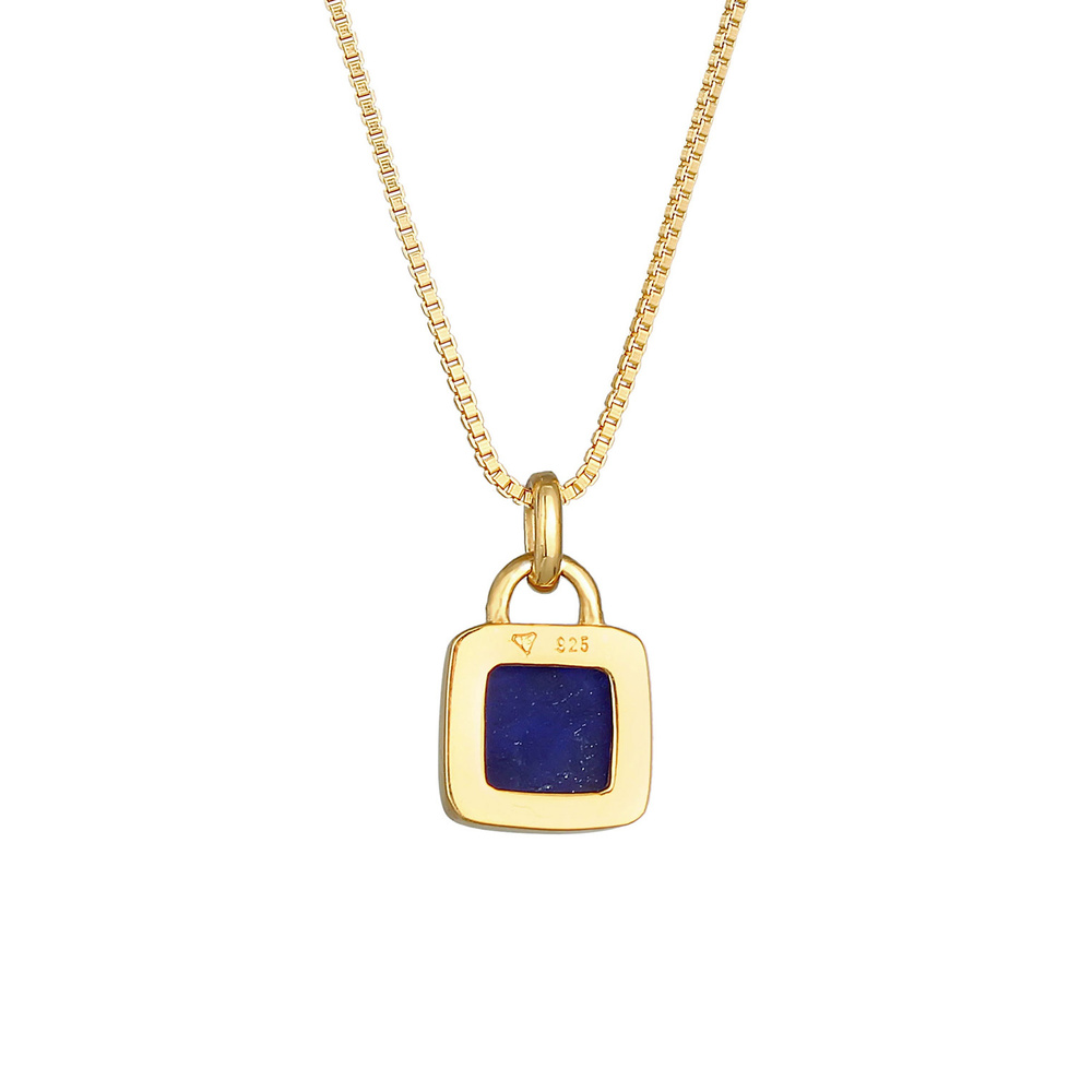 Elli PREMIUM Elli PREMIUM Collier Pendentif carré vénitien pour femme élégant avec sodalite en collier