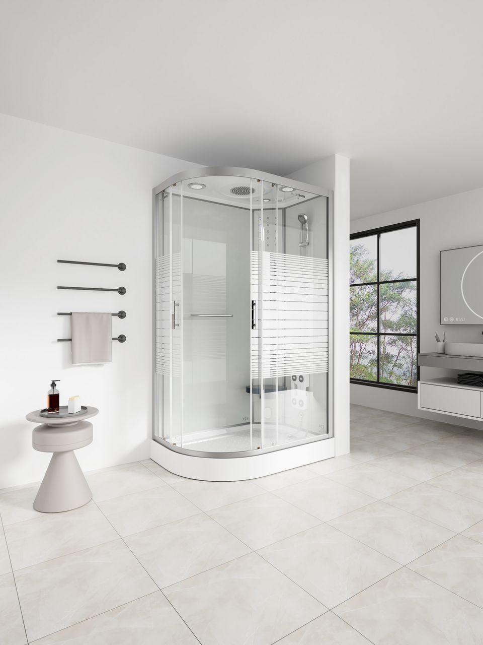 Home Deluxe Dampfdusche WHITE PEARL - 120 x 80 cm Links