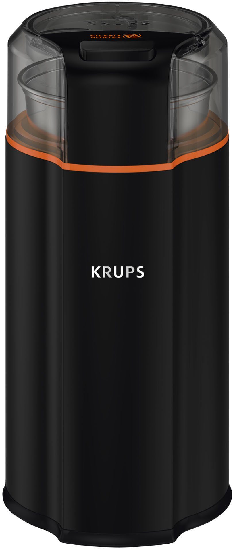 Krups Kaffeemühle GX3328 Silent Vortex, 175 W, Schlagmesser, 90 g Bohnenbehälter, leistungsstark, effizient, superleise, für 12 Tassen, 3-in-1-Mahlwerk
