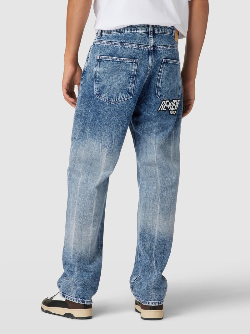 Baggy Fit Jeans mit Knopf- und Reißverschluss in blau