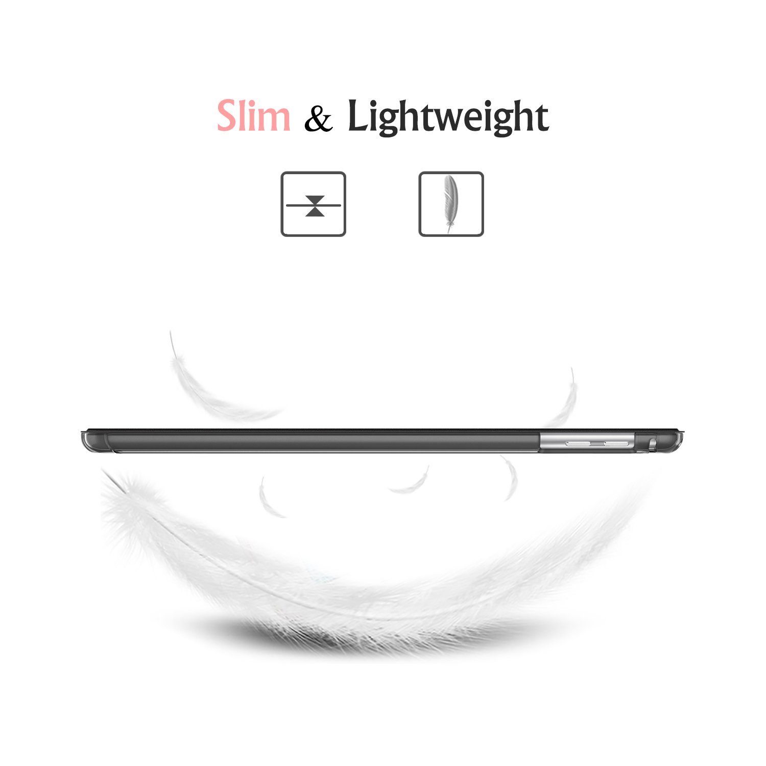 Fintie Tablet-Hülle für iPad 9.7 Zoll 2018/2017, mit transparenter Rückseite Abdeckung 9.7 Zoll, Ultradünn Cover mit Auto Schlaf/Wach für iPad 9.7 6. Gen/ 5. Gen