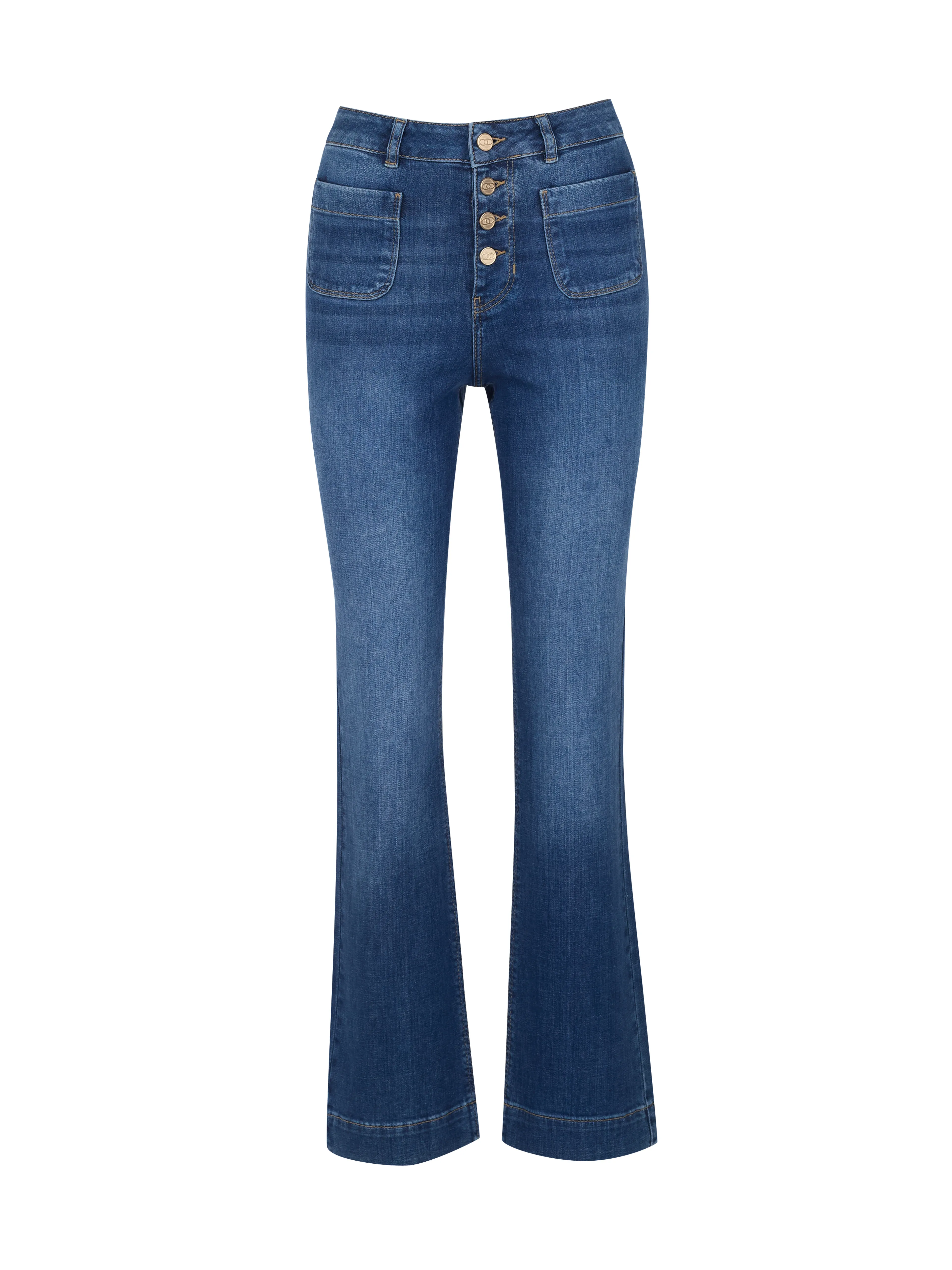 Dunkelblaue Damen-Bootcut-Jeans ORSAY