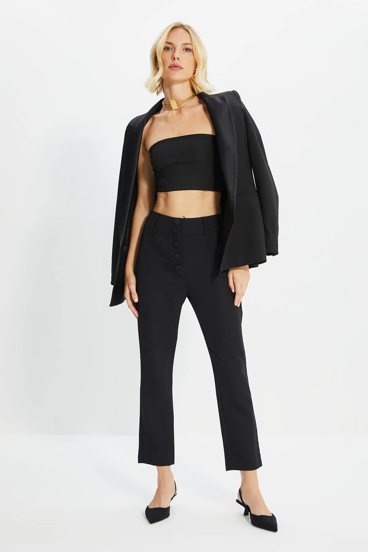 Trendyol Collection  Schwarze Webhose mit weitem Bein TWOSS19WX0086