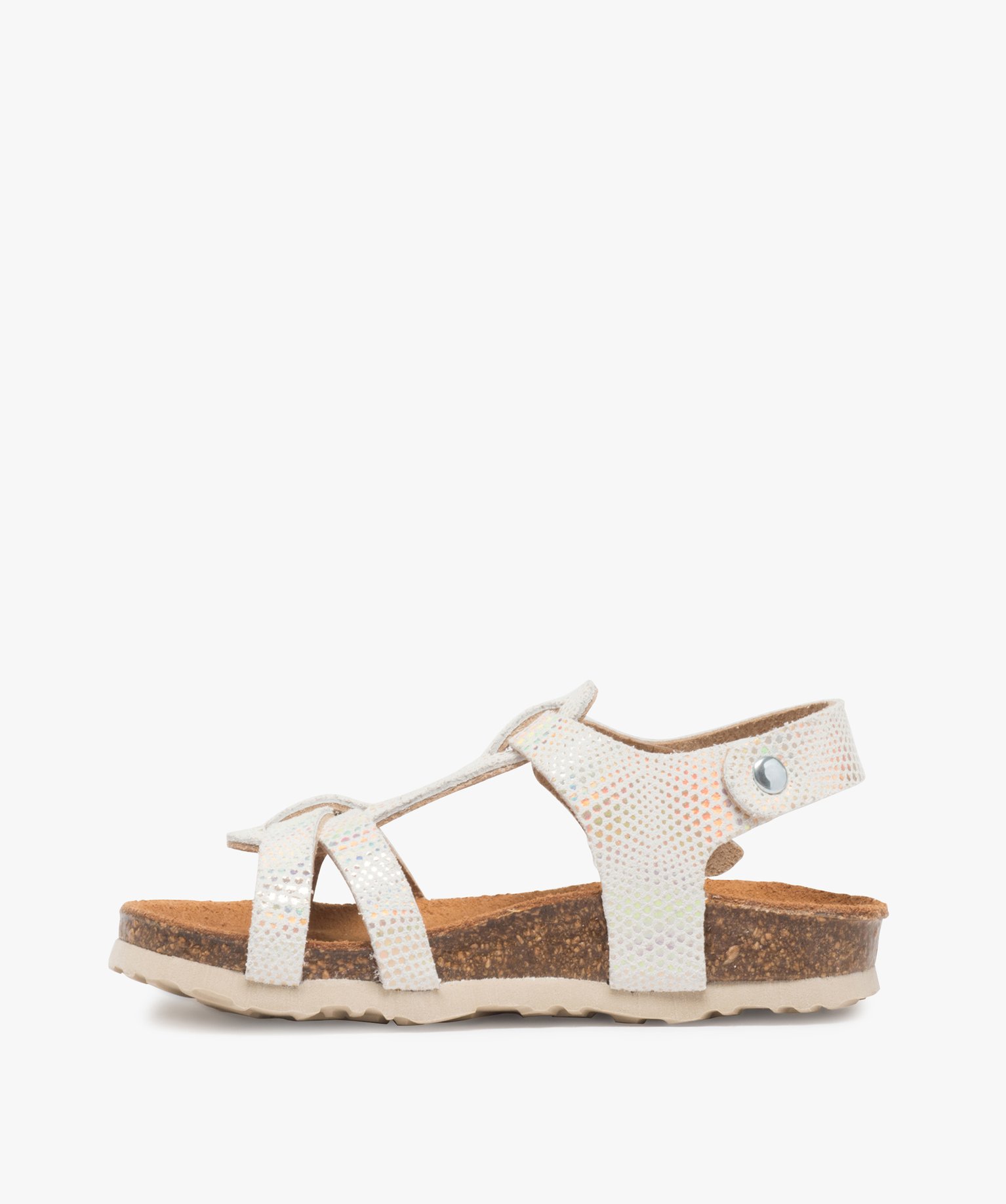 Sandales bébé fille avec motifs pailletés et semelle anat... beige | GEMO