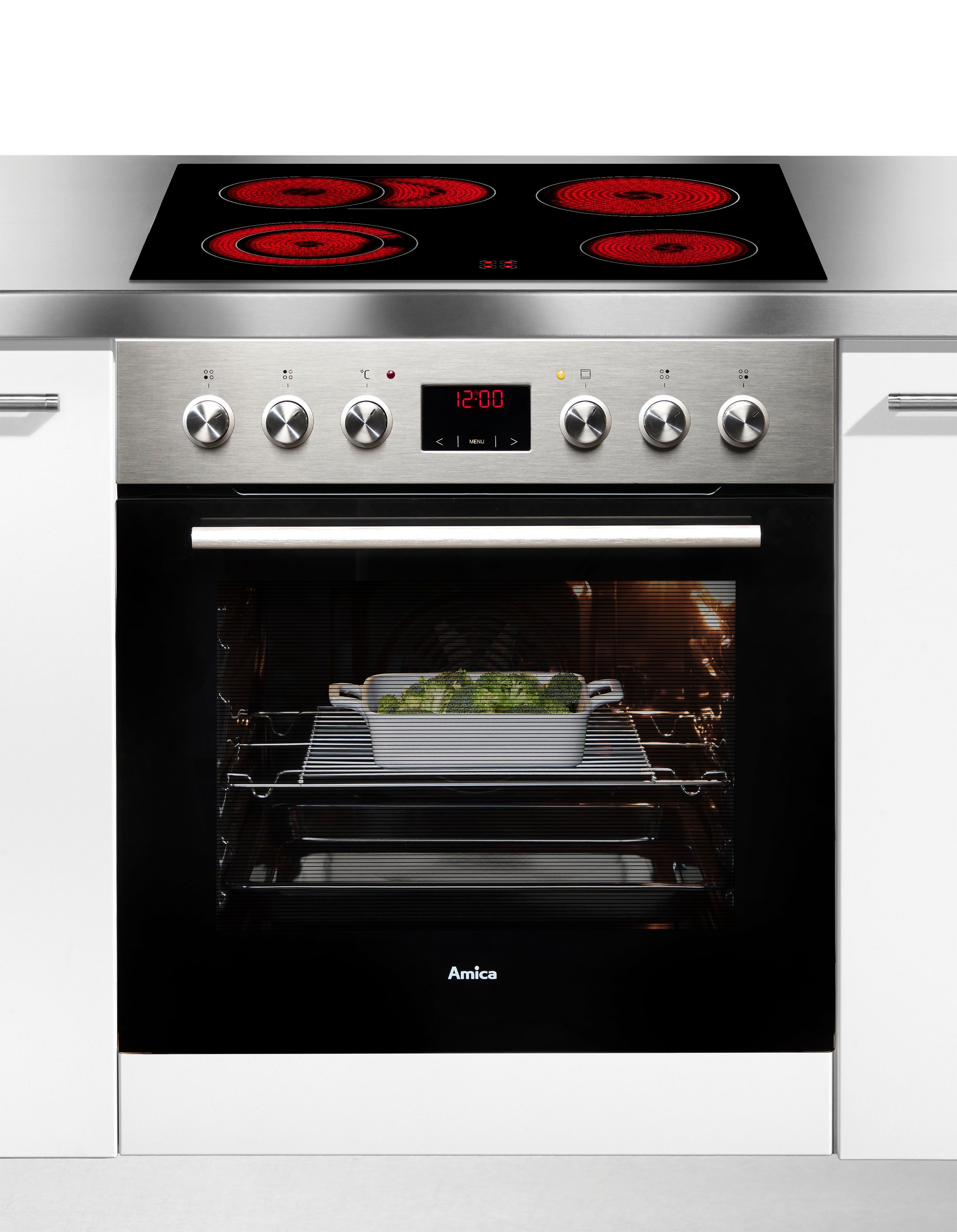 Amica Elektro-Herd-Set EHC 933 333 E, Steam Clean, 4 Jahre Herstellergarantie inklusive