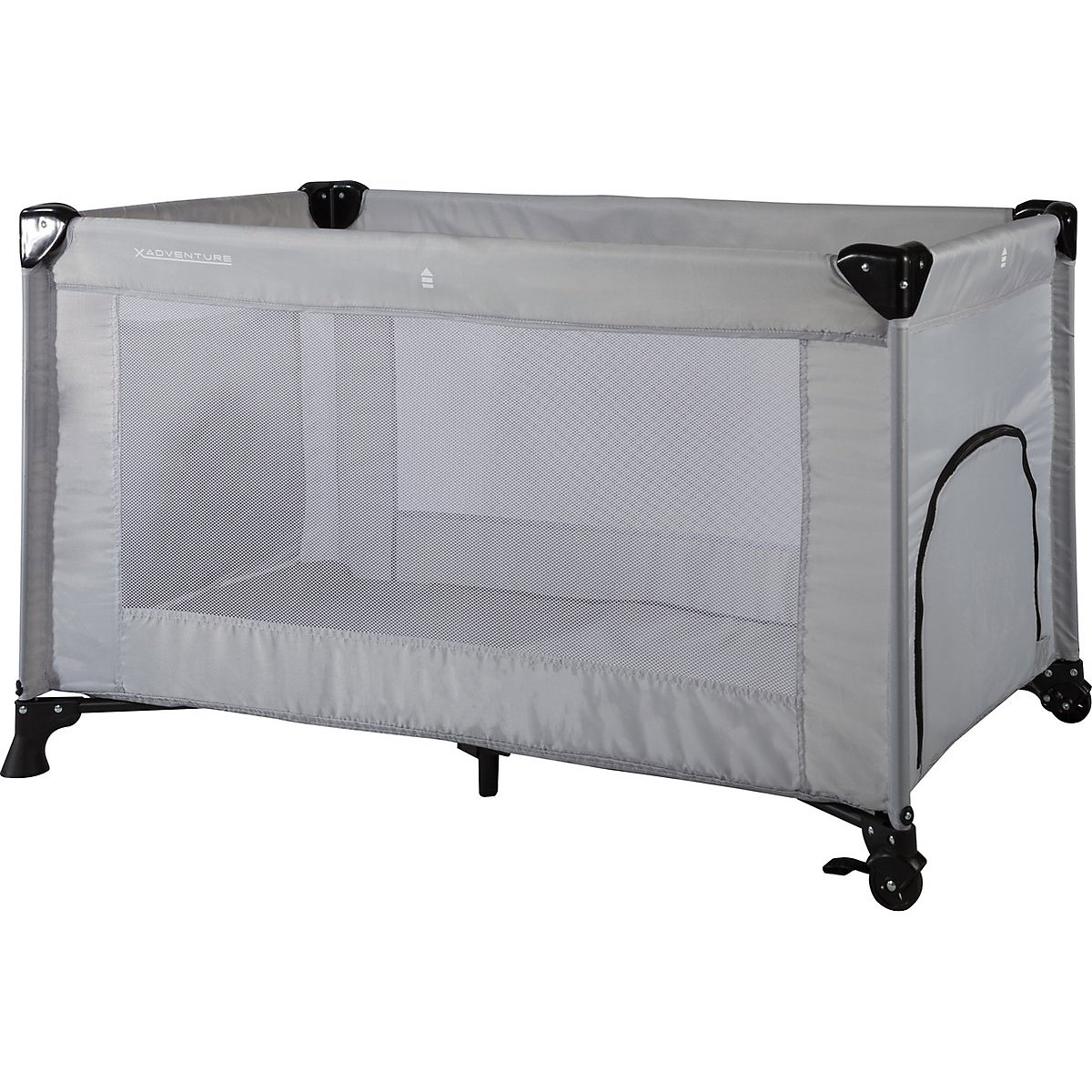Reisebett X Adventure Campingbett / Reisebett Set Luxury inkl. Transporttasche und Matratze - 120 x 60 cm - Grau