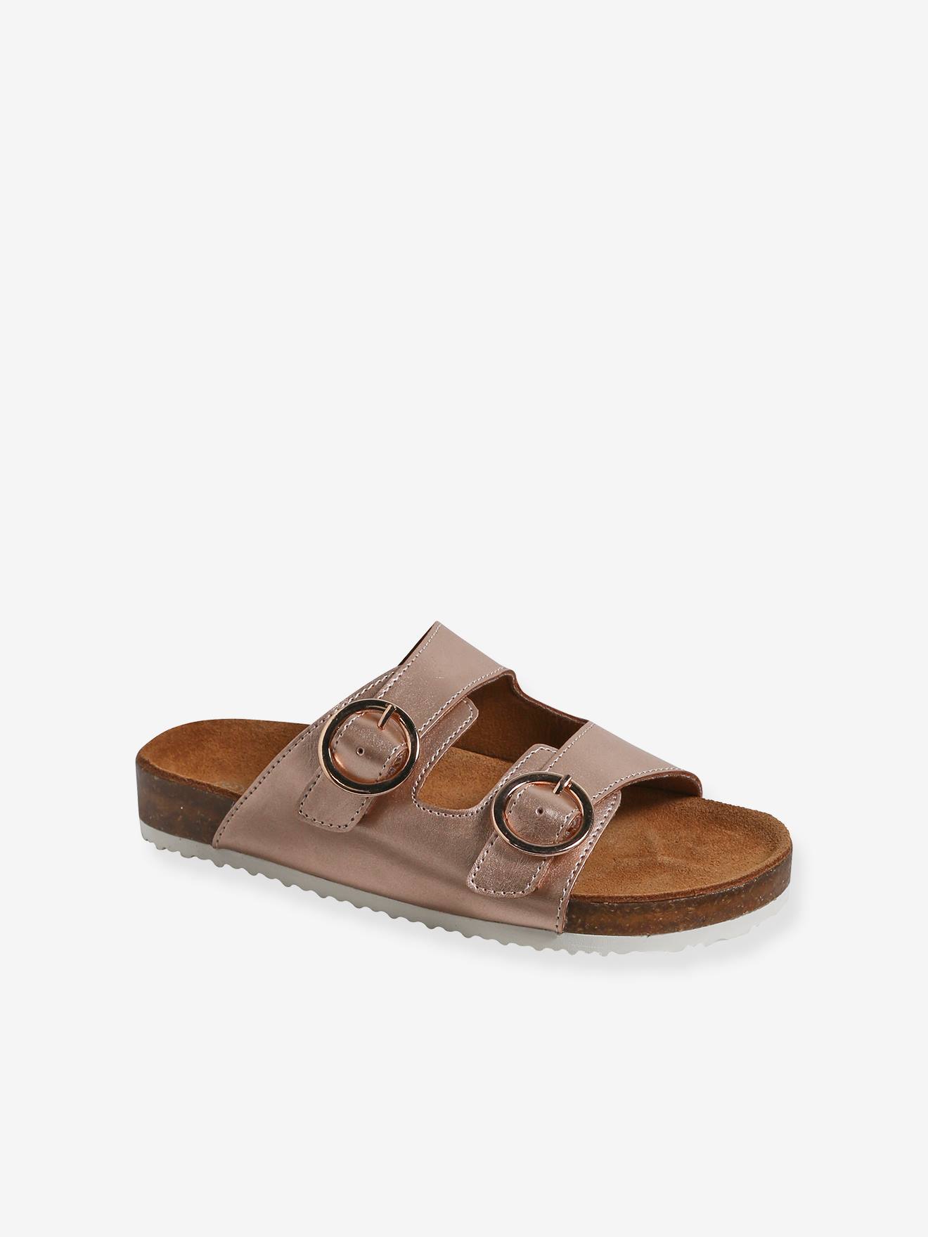 Vertbaudet Kinder Sandalen mit 2 verstellbaren Riemen - gold