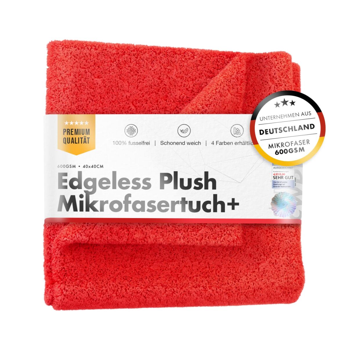 chemicalworkz Edgeless Plush Towel 600GSM Rot Poliertuch 40×40cm