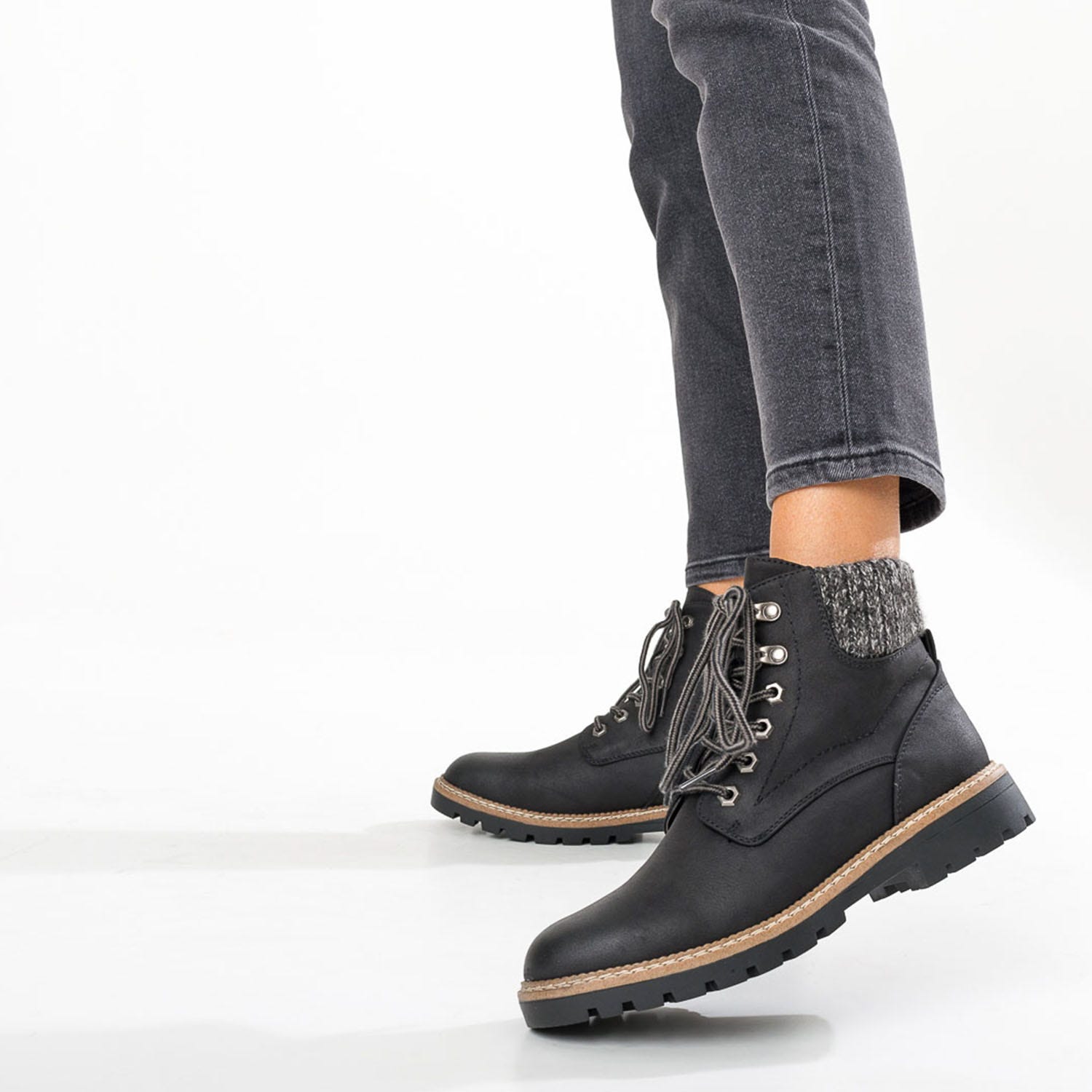 Boots noir fourré esprit montagne