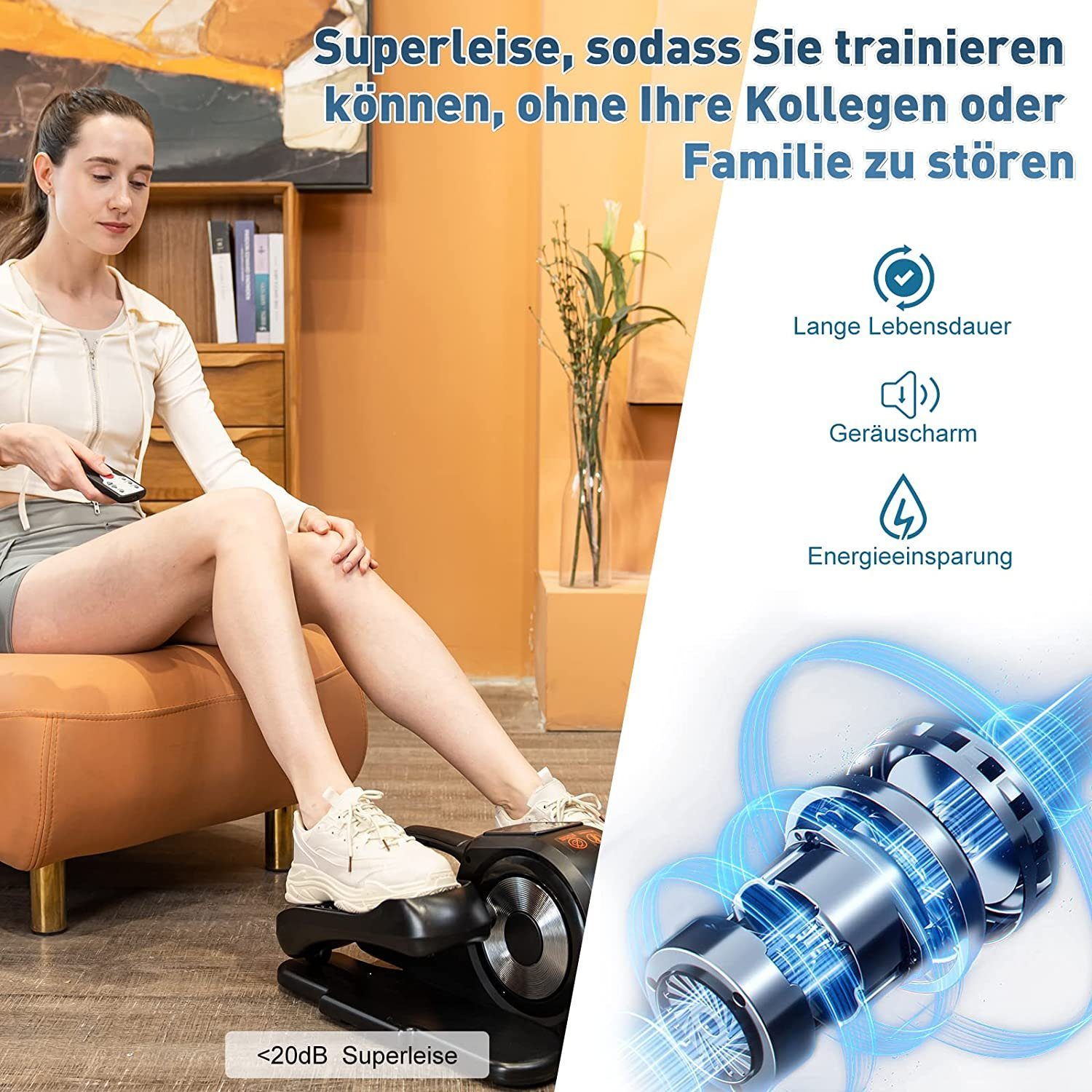 GEARSTONE Mini-Stepper, Mini Ellipsentrainer mit 12 Einstellbaren Widerstanden/Remote