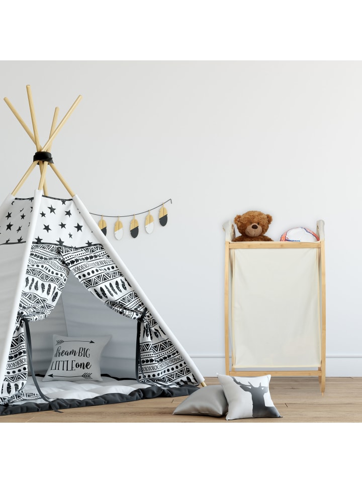 relaxdays Wäschekorb in Natur/Beige - (B)44 x (H)80 x (T)43 cm günstig kaufen onesize