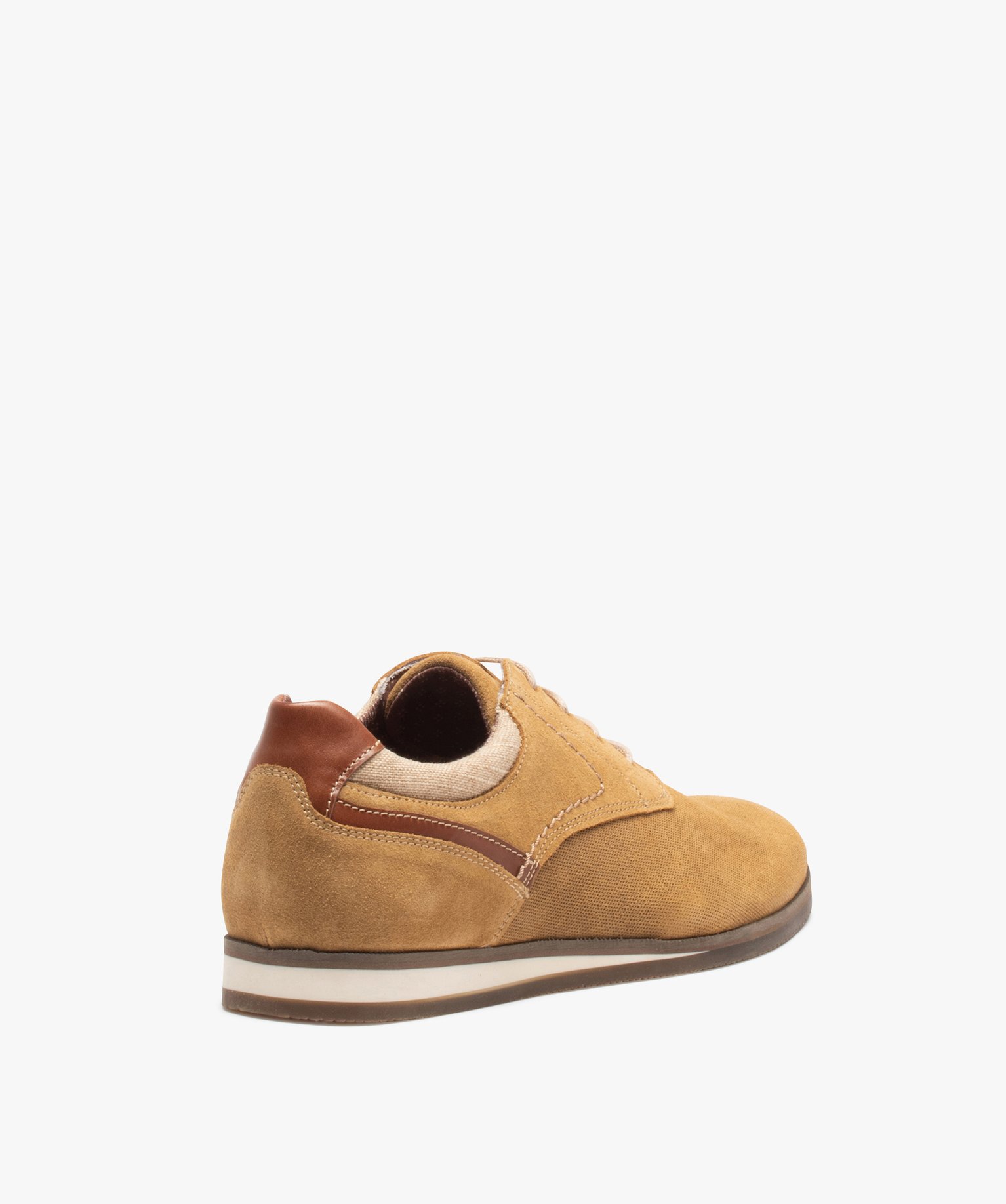 Derbies homme unis dessus cuir perforé - Tanéo beige | GEMO