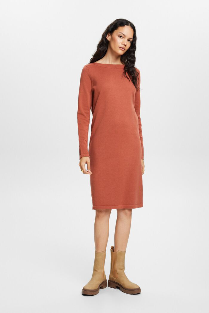 Pulloverkleid mit U-Boot-Ausschnitt