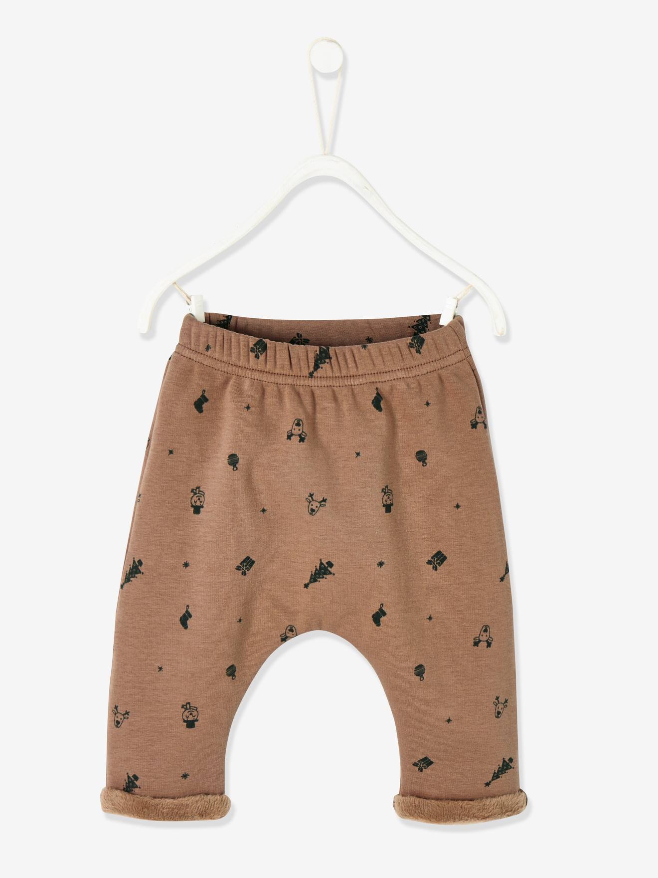 Ensemble de Noël bébé T-shirt + pantalon + chaussettes moka