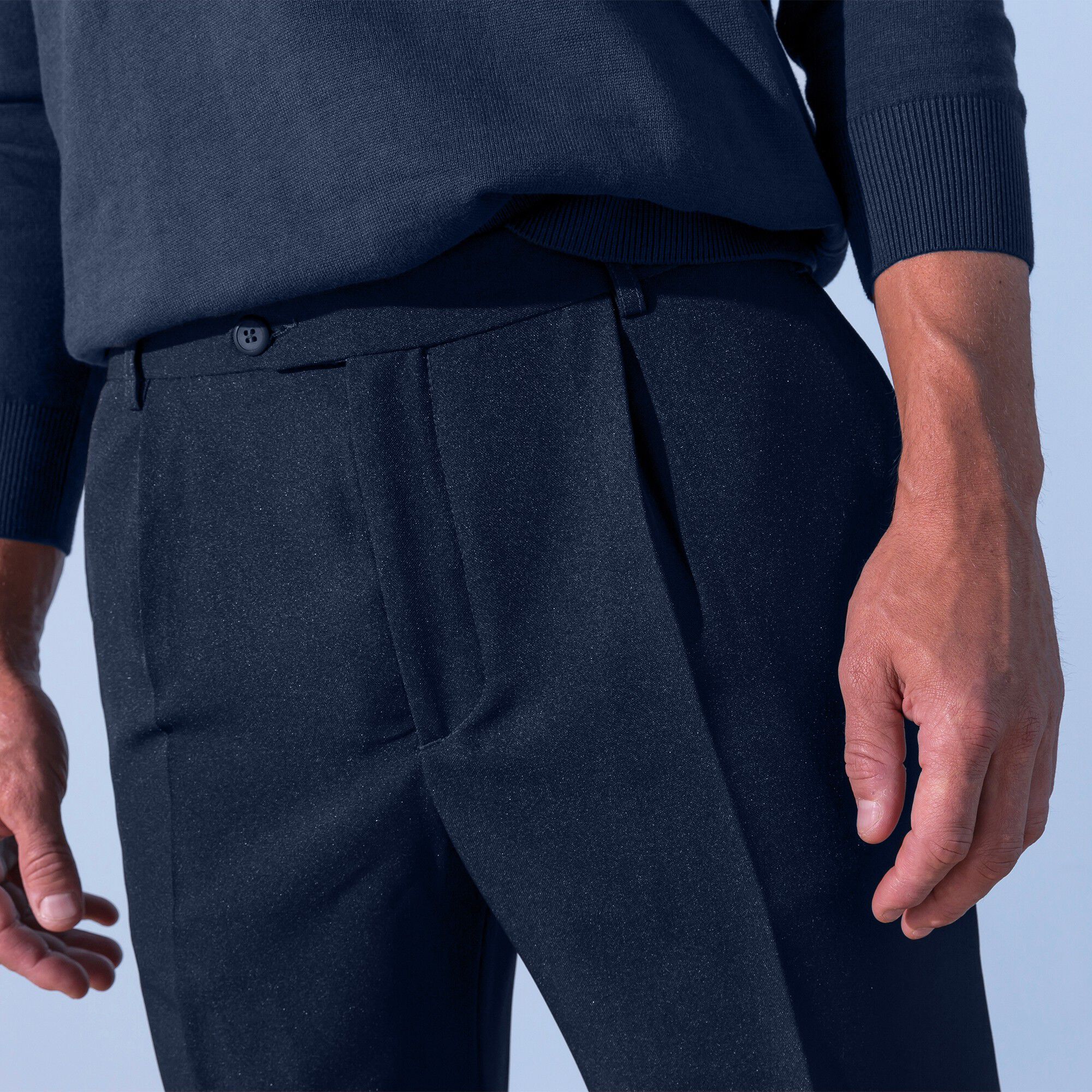 Pantalon taille élastiquée à pinces
