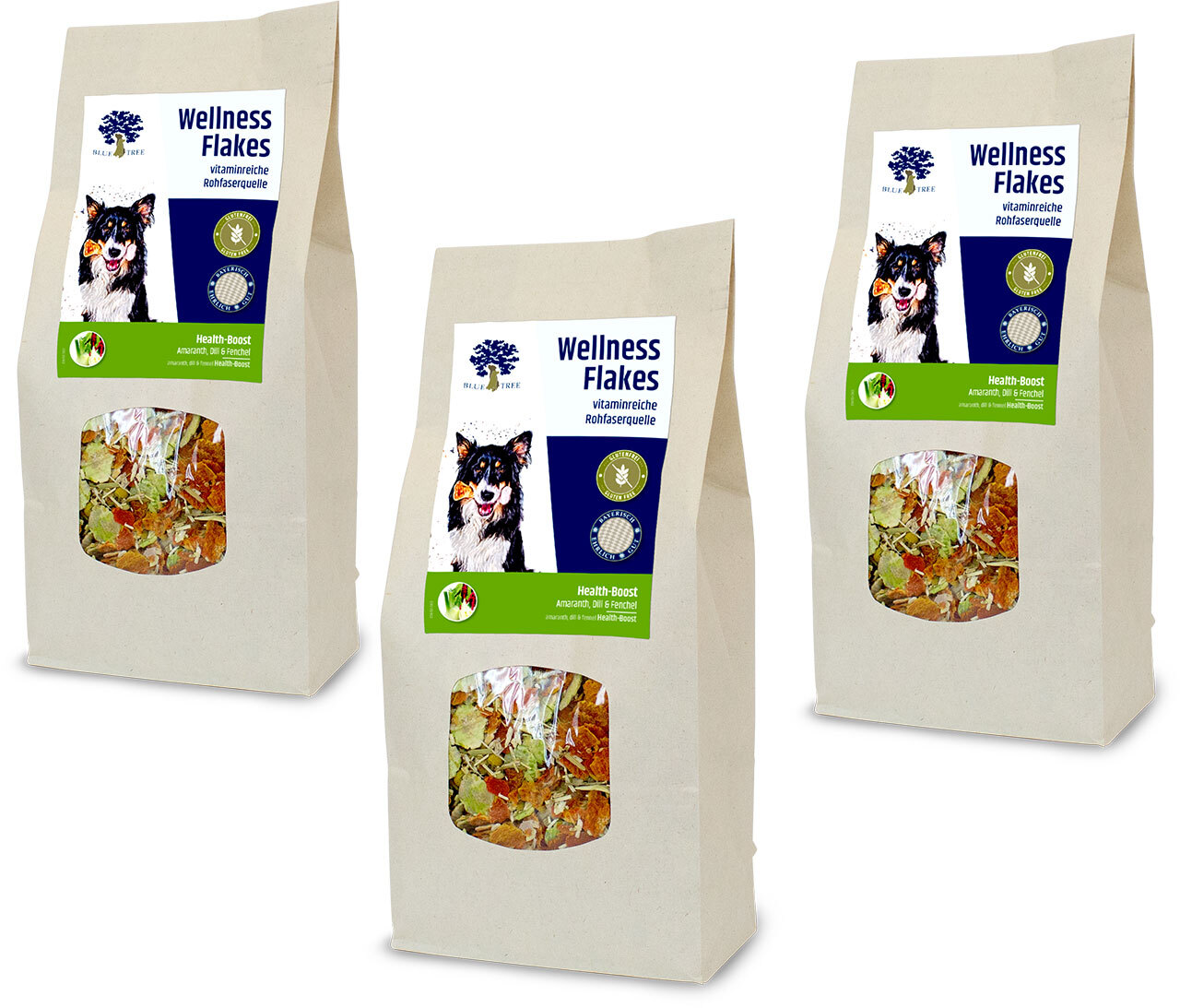 BLUE TREE Ergänzungsfutter & Aufzucht BLUE TREE Wellness Flakes 650g Erbse und Karotte