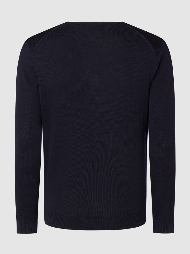 Cardigan aus Schurwolle in marineblau