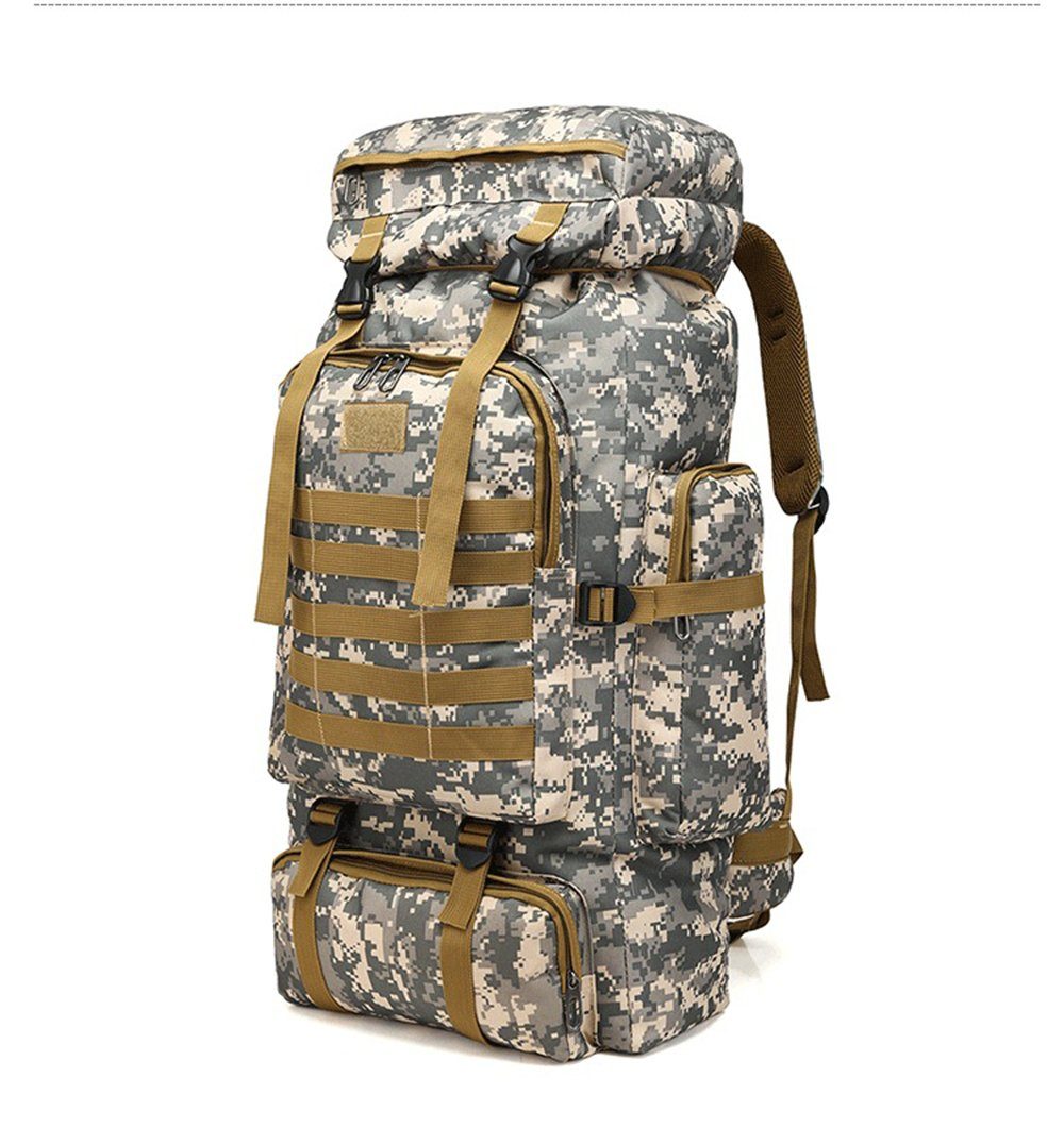 SCOBAG Wanderrucksack Wanderrucksack Camouflage (1-tlg, Männer und Frauen im Freien Sport), 80L Großes Fassungsvermögen-Wasserdicht