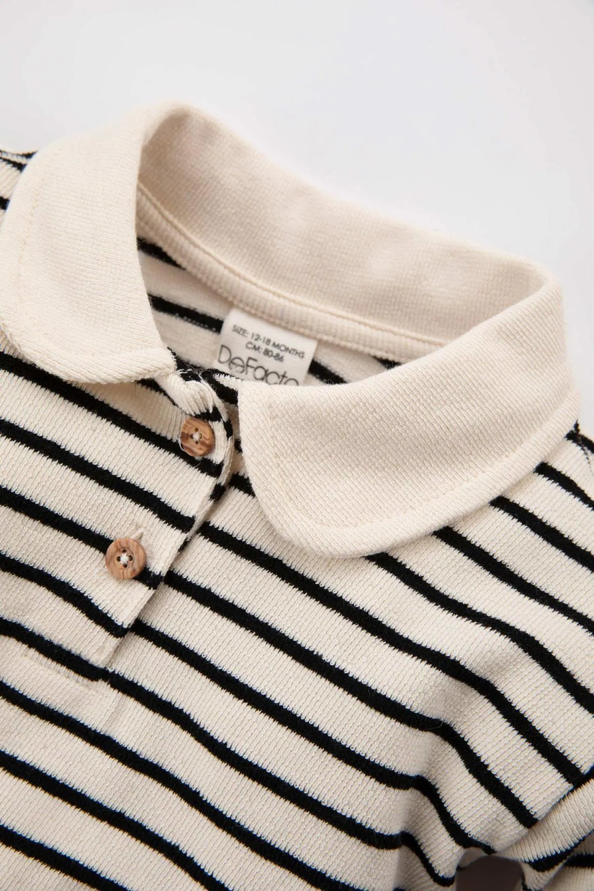 DeFacto  Gestreiftes Sweatshirt mit normaler Passform und Babykragen für Babys und Mädchen