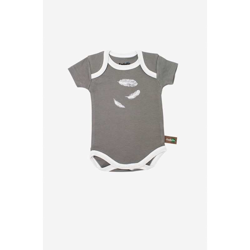 Lot de 3 Body manches courtes en Coton Bio à motifs plumes
