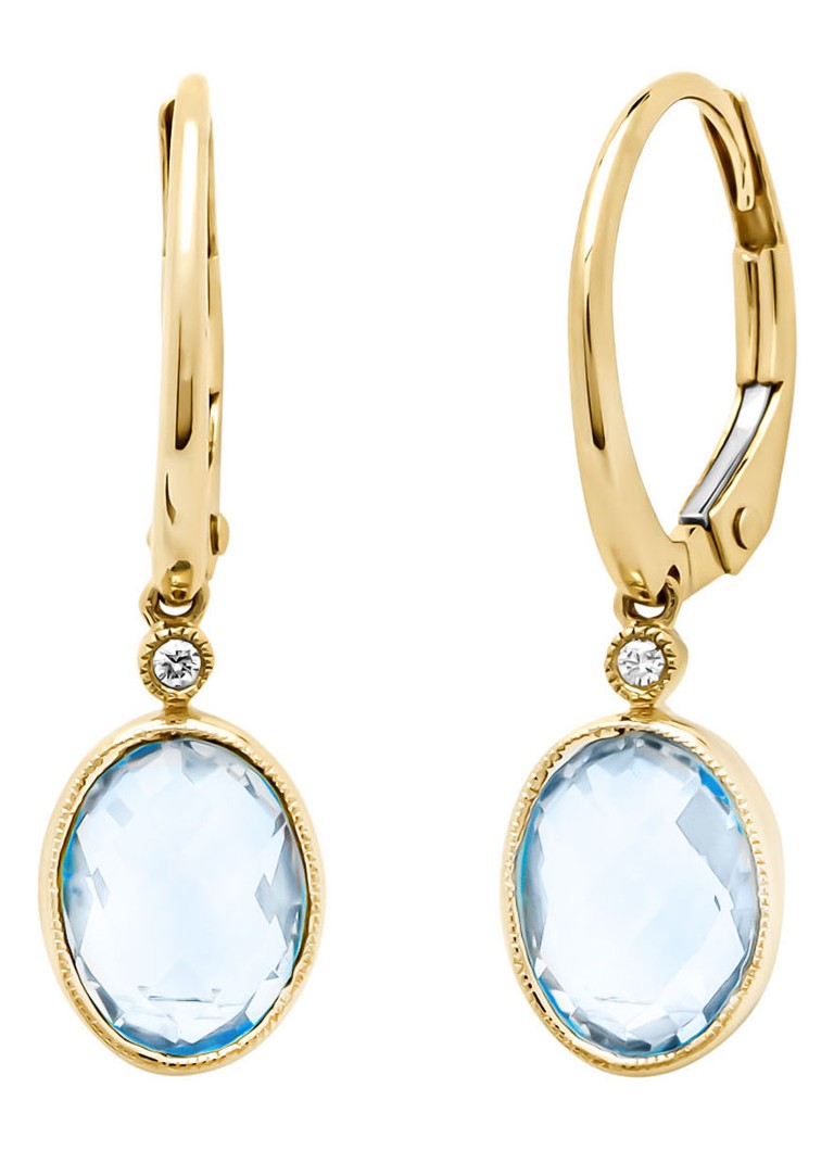 Diamond Point Yellow gold earrings, 3.17 ct topaz, Philosophy