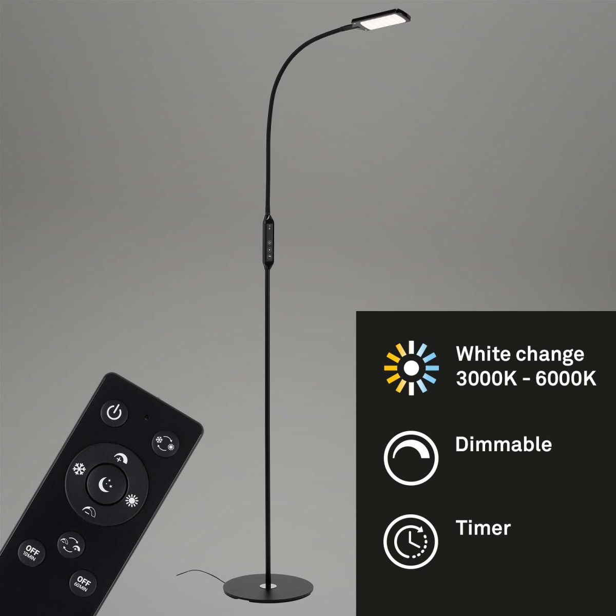 Briloner LED Stehleuchte Office Anthrazit