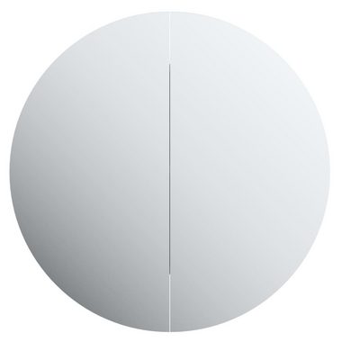 vidaXL Badezimmerspiegelschrank Badezimmerschrank mit Rundem Spiegel & LED Grau 40x40x17,5 cm (1-St)