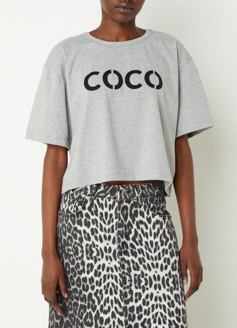 Co'Couture  Eduarda cropped T-shirt met logo