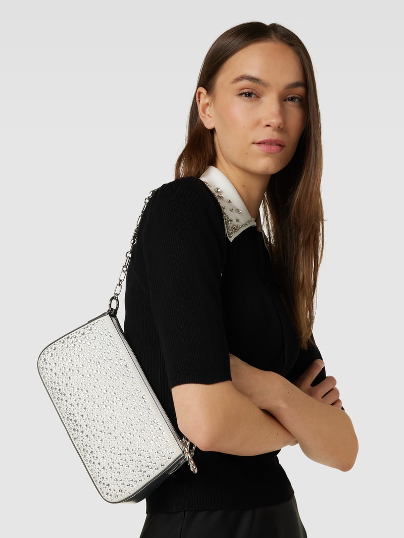 Handtasche mit Strasssteinbesatz Modell 'EMPIRE' in silber