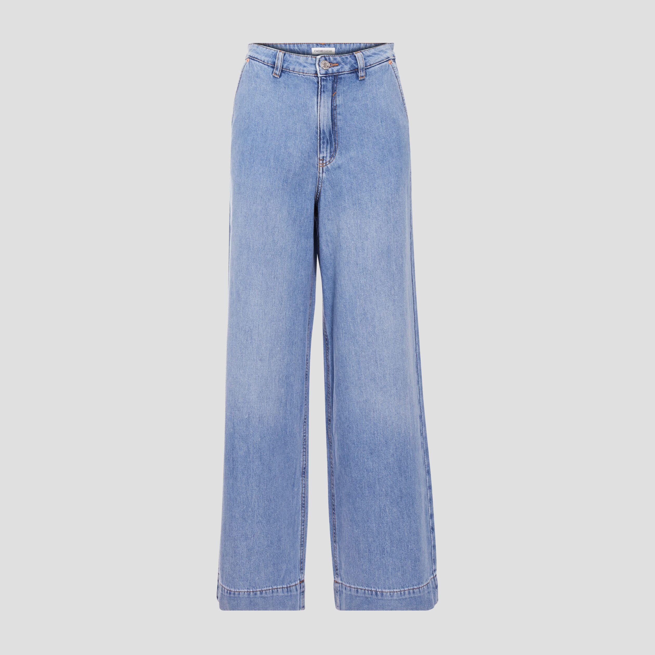Jeans wide leg taille haute denim triple stone femme | Cache Cache